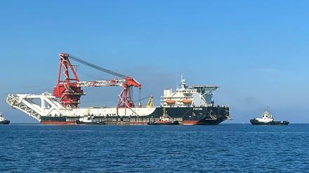 Das am Bau der Gaspipeline Nord Stream 2 beteiligte Spezialschiff „Fortuna“.