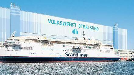 Die Scandlines-Fährschiffe „Copenhagen“ und „Berlin“ liegen in Stralsund und können nicht ausgeliefert werden.