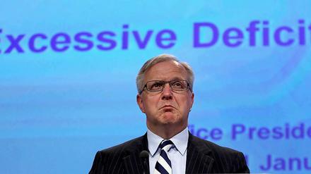 Macht ein langes Gesicht: EU-Finanzkommissar Olli Rehn.
