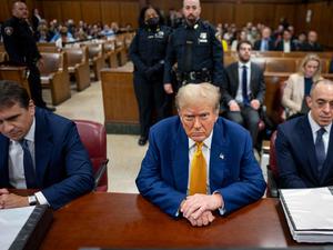 Der frühere US-Präsident Donald Trump im New Yorker Gericht. 