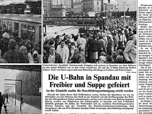 1984 wurde der U-Bahnhof am Rathaus Spandau eröffnet. Sogar Kanzler Helmut Kohl kam.