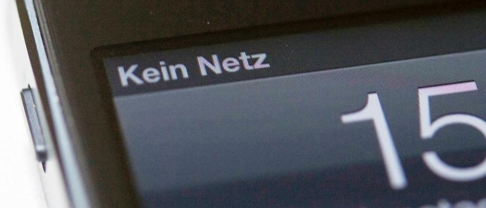 Die Aufschrift «Kein Netz» ist auf dem Bildschirm eines Mobiltelefons in Brandenburg öfter zu sehen.