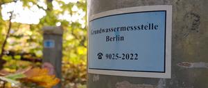 Etwa 1000 Grundwassermessstellen befinden sich im Berliner Stadtgebiet.