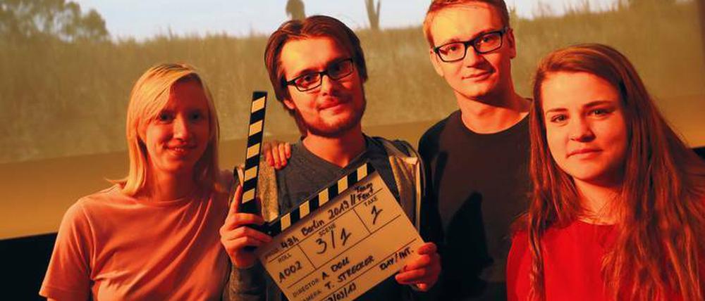Leonie Buse (v. li.), Adrian Doll, Malte Kutz und Ronja Selle haben den Film „Ofiara“ unter Zeitdruck produziert.