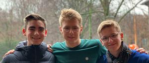 Die drei Schüler hinter exclamo (v.l.): Julius de Gruyter, Kai Lanz, Jan Wilhelm