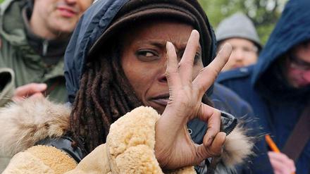 Mimi, das Gesicht der Flüchtlingsproteste in Berlin. Immer in der ersten Reihe.