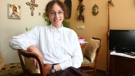 Schwester Gabriele Piel in ihrem Zimmer im Sanatorium West in Lanwitz. Fünf Monate später starb sie.