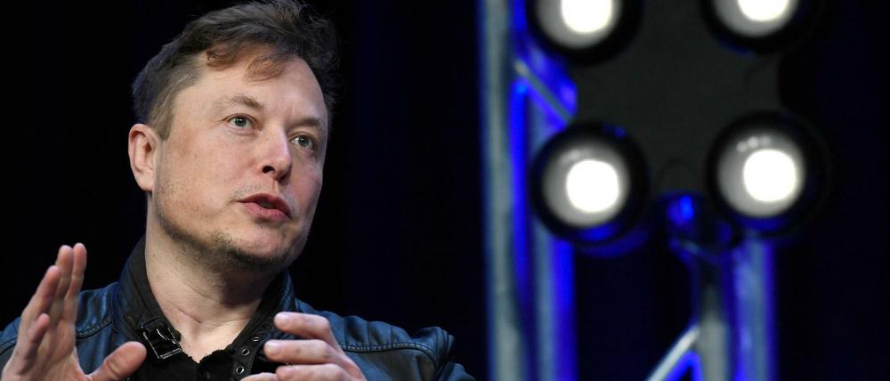 Elon Musk, Tech-Milliardär aus den USA, auf einer Konferenz. 