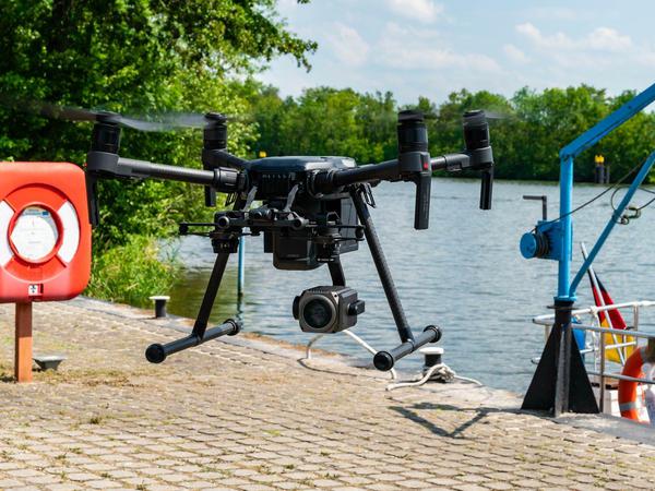 Die Hightech-Drohne der Brandenburger Polizei war im Einsatz