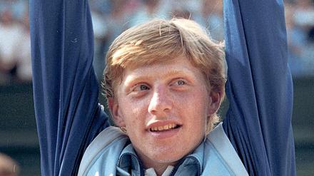 Da glitzerte er noch: Boris Becker in Wimbledon 1985.