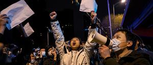 Demonstration in Peking gegen die strikten Corona-Maßnahmen 