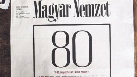 Schlussnummer. Letzte Ausgabe der „Magyar Nemzet“ vom 11. April 2018.