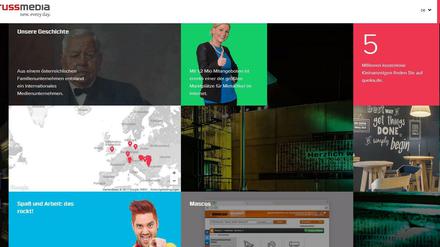 Die deutschen Russmedia-Aktivitäten um Quoka und Erento nehmen auf der Homepage des Unternehmens einen prominenten Platz ein.