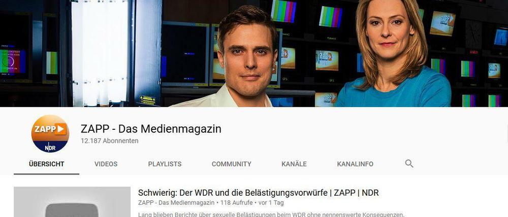 Aus Youtube und der ARD-Mediathek entfernt: Wegen eines "gravierenden Fehlers" im Bericht über sexuelle Belästigung im WDR nimmt das Medienmagazin "Zapp" die komplette Sendung vom 18. April aus den Online-Angeboten. 