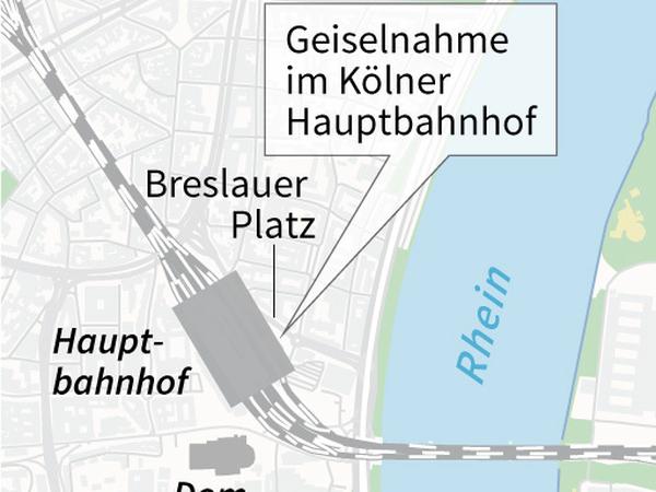Großeinsatz der Kölner Polizei am Hauptbahnhof.