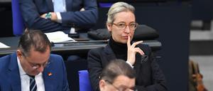 Alice Weidel, AfD-Bundesvorsitzende und Fraktionsvorsitzende der AfD, bei der Bundestagsdebatte über den agrarpolitischen Bericht der Bundesregierung. Die Zustimmungswerte zur AfD sind diese Woche erstmals gefallen.
