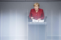 Bundeskanzlerin Angela Merkel (CDU) bei ihrer Regierungserklärung zu Afghanistan