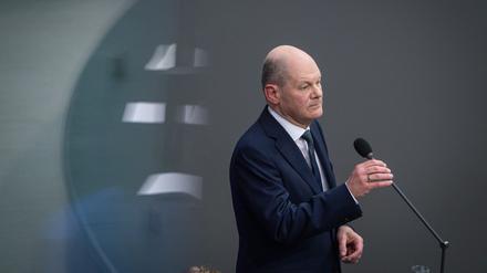 Verteidigt das Streikrecht: Bundeskanzler Olaf Scholz (SPD) am Mittwoch im Deutschen Bundestag.
