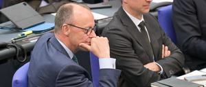 Unionsfraktionschef Friedrich Merz (CDU) im Bundestag.