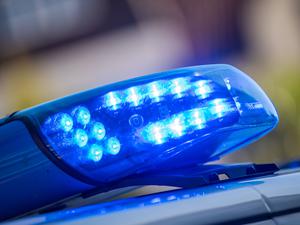 SYMBOLBILD - 11.08.2022, Niedersachsen, Vechta: Ein Blaulicht ist auf dem Dach eines Polizeifahrzeugs zu sehen. (zu dpa: «Reisebus mit 42 Passagieren verliert Reifen während der Fahrt») Foto: Lino Mirgeler/dpa +++ dpa-Bildfunk +++
