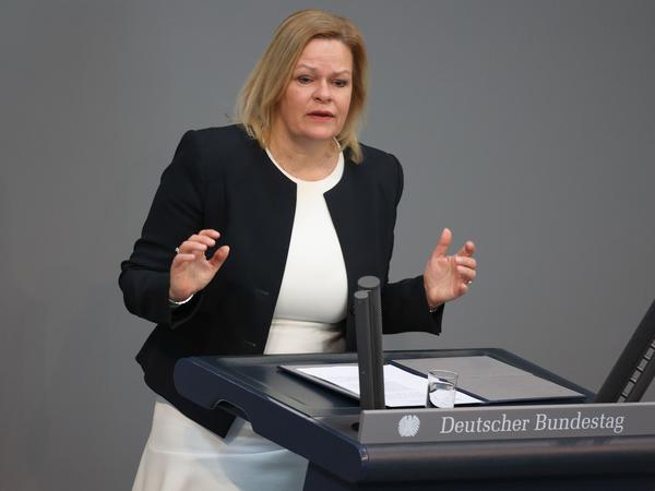 Bundesinnenministerin Nancy Faeser (SPD).