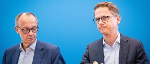Wollen nichts wissen von einer Reform der Schuldenbremse: CDU-Chef Friedrich Merz und CDU-Generalsekretär Carsten Linnemann.