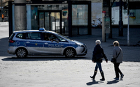 Polizei unterwegs am Berliner Alexanderplatz