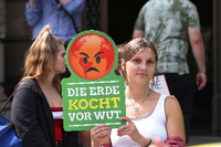 Klima-Demo vor dem Rathaus Ende August. 