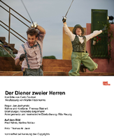 Scheinbare Konkurrenten: Silvio (Paul Wilms) und Federigo (Nadine Nollau) in "Der Diener zweier Herren" auf der Seebühne des Hans Otto Theaters.