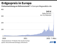 Preis für Erdgas in Europa schnellt um 60 Prozent in die Höhe: Entwicklung des Gaspreises seit 2020.