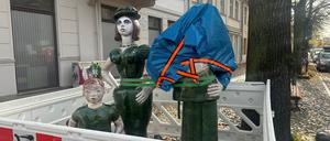 Die Skulpturengruppe Familie Grün der Künstlerin Carola Buhlmann wurde erneut beschädigt. 