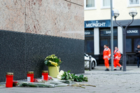 Gedenken an einem der Tatorte in Hanau, der Shisha-Bar „Midnight“
