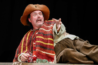 Der Schauspieler Andreas Erfurth als Sancho Panza in "Don Quijote" des Neuen Globe Theater Potsdam. 