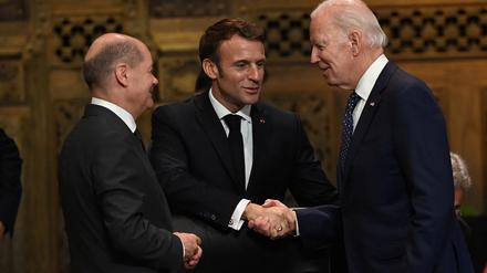 Ohne die Führung der USA können Bundeskanzler Olaf Scholz und Frankreichs Präsident Emmanuel Macron den Krieg in der Ukraine nicht beenden. 