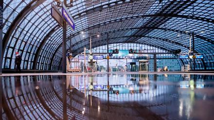 Der leere Hauptbahnhof in Berlin.