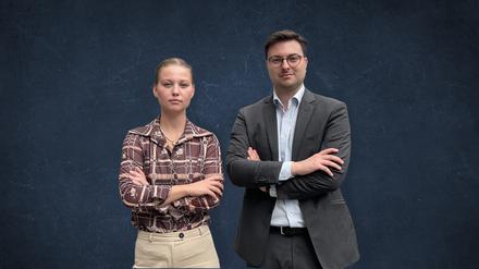 Eine Generation, zwei Blickwinkel: Handwerkerin Isabelle Vivianne (26) und FDP-Politiker Maximilian Mordhorst (27). 