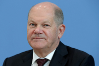 Olaf Scholz looks on during a press conference to present the tax estimate in Berlin, Germany, on May 14, 2020. (Photo by Michael Sohn / POOL / AFP)