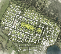 Der geplante Grundriss des neuen Stadtteils in Krampnitz.
