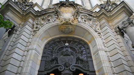 Der Eingang des Kriminalgerichts Moabit.