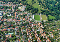 Luftbild Potsdam, Babelsberg, Gelände der Defa-Dokfilmstudios undKarl-Liebknecht-Stadion