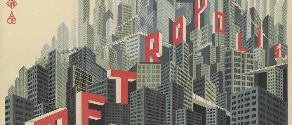 Original und einzig. Boris Bilinskys Plakat für den französischen Werbemarkt von „Metropolis“ von 1927 ist ein Prunkstück. 