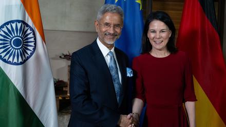 Außenministerin Annalena Baerbock mit ihrem indischen Amtskollegen Subrahmanyam Jaishankar in München.