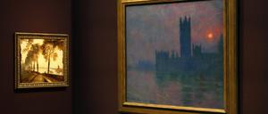 Mit Turner im Dialog. Noch hängt Claude Monets Gemälde „Das Parlament, Sonnenuntergang“ (rechts) in der Sonderausstellung „Quelle des Lichts“. Bald wandert es in den Raum mit den anderen Monet-Serien.