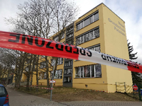 Abgesperrt. Die Neue Grundschule Potsdam.