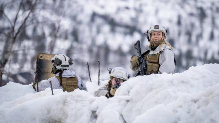 Nato-Soldaten versammeln sich in der Arktis. 