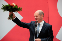 SPD-Kanzlerkandidat Olaf Scholz setzte sich im Wahlkreis 61 durch.