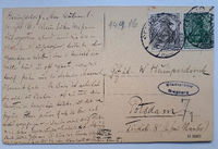 Postkarte Humperdincks aus Heringsdorf an seinen Sohn in Potsdam. 