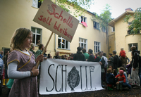 Bereits 2014 demonstrierten "Scholle 51"-Unterstützer für den Erhalt des Künstlerzentrums. 