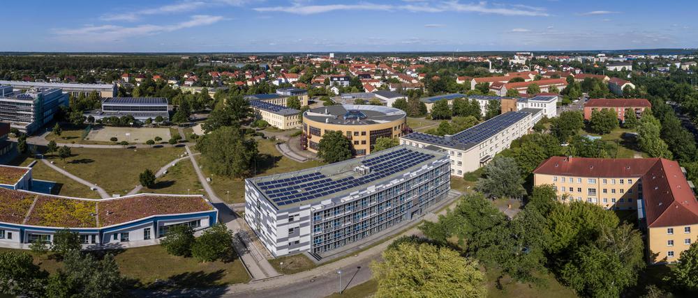 Der Senftenberger Campus der BTU. Die Folgen der Fusion der Hochschule dort mit der Uni in Cottbus vor zehn Jahren sind bis heute zu spüren. Viele Professorenstellen sind betroffen.