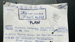 Der Spickzettel von Joko & Klaas, auch kurz „Plan“ genannt.